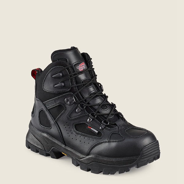 Red Wing Hiking Boots Mens Black - Truhiker - 6-inch Waterproof Safety Toe - 5284076-UV